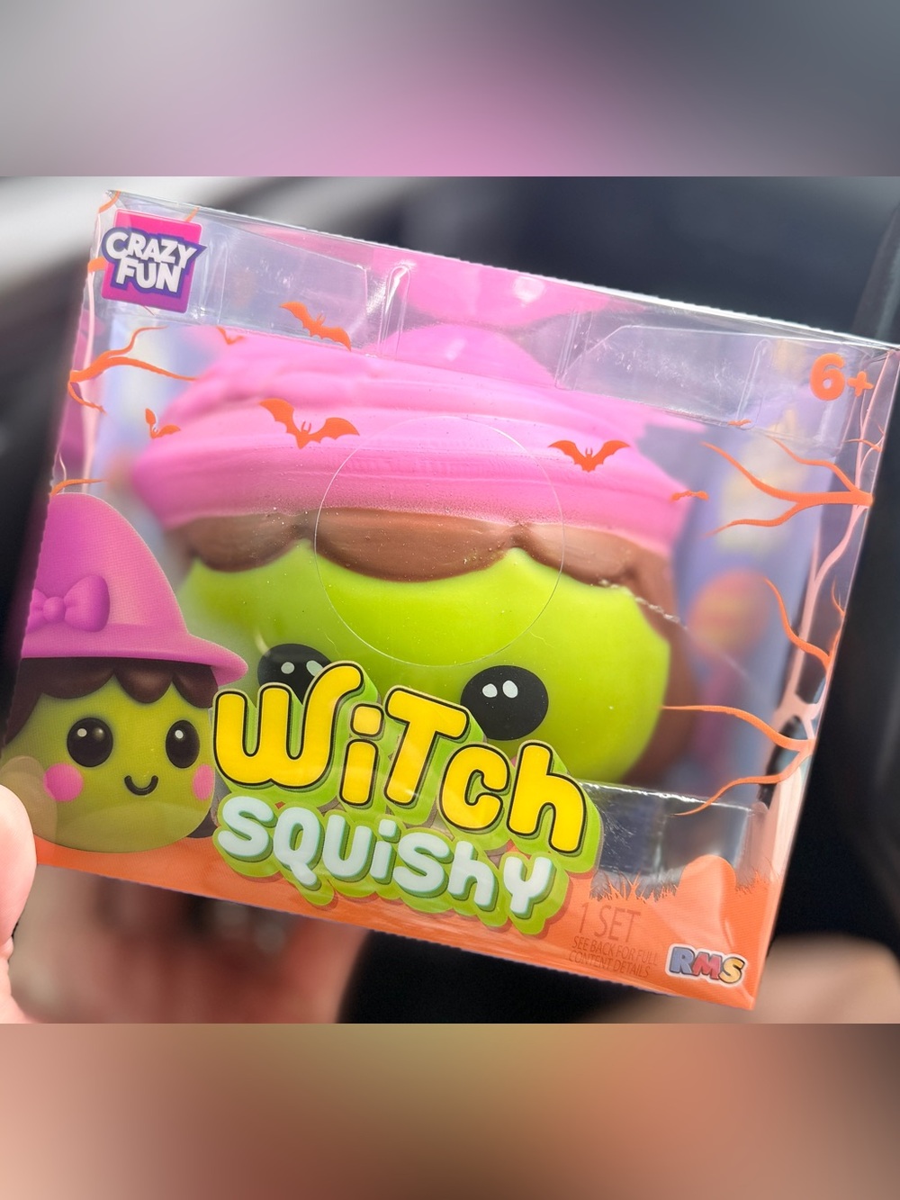RMS- CRAZY FUN Witch Squishy - Pink & Green Halloween NIB